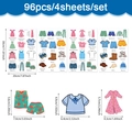 Set of 96 removable clothing organization labels for kids wardrobe and nursery drawers - 96Pcs Classification Labels (CT24Y11416J_T) / 4 Sheets/Set