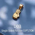 Bokshandschoen hanger van 18K verguld titanium staal, maat 0.9x1.7cm voor sieraden maken - D03 Gouden Bokshandschoen