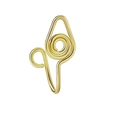 Golden spiral faux nose ring in stainless steel with vacuum plating and U-shaped clip - Style 8 Gold