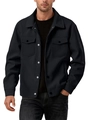 Classic black corduroy shirt jacket for men with dual chest pockets and button-down front - S / Black