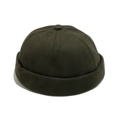 Detailed close-up of dark green cotton docker hat featuring twill texture and top button - M(56-58cm) / Army Green