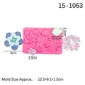 Stampo in silicone rosa per fondant di piante grasse e fiori con misure di dettaglio - 1# Fiori Succulenti / Rosa