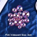 Pink iridescent cake topper balls 3cm size for festive birthday party decorations - 3cm / Pink Dazzling