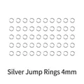 Set of 50 silver 4mm open jump rings for handmade jewelry making and DIY crafts - Silver Open Jump Rings 50pcs