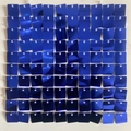 Μπλε τετράγωνο πάνελ με πούλιες 30x30cm για διακόσμηση φόντου γάμου και πάρτι - 30x30cm / Μπλε