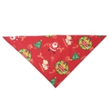 Red Christmas cotton pet bandana with Santa and Rudolph print for dogs and cats - Red Christmas Style 2