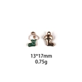 Detail view of 13x17mm green and white Christmas stocking DIY alloy pendant - Style 28-Green White Color Stocking