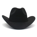 Klassischer schwarzer Cowboyhut aus Wollfilz mit gebogener Krempe und Jazz-Stil - M / Schwarz