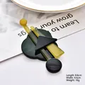 Modern acrylic geometric brooch pin in dark green and amber tones for women - Deep Green Series 11