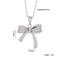 Collana a fiocco in argento con zirconi, dimensioni 17,4x17,2mm e catena da 45cm - Fiocco in Zirconia Micro-intarsiata (Oro 1151) / Argento