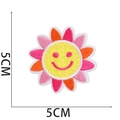 5cm sunflower smiley face embroidered patch in yellow pink orange for clothing repair - No.4-Sunflower