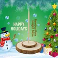 Base in legno per albero di Natale fai-da-te con asta in bambù da 14cm e supporto - Base in legno per albero di Natale