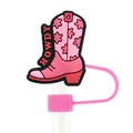 Roze cowboylaars rietje topper met Howdy tekst voor 10mm herbruikbare rietjes - Howdy Ster Cowboylaars (04)