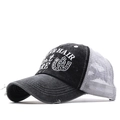 Black cross ponytail baseball cap with Messy Hair Don't Care embroidery and mesh back - Black with White Mesh MESSY HAIR Don't CARE(04)