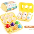 Set educativo di uova con sei pulcini colorati e forme geometriche da abbinare - 6 pezzi Espressione di Pulcino con Suono - Scatola