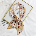 Artistic silk hair scarf with female silhouette print on cream and golden frame - 7*100cm / Grid Portrait Stickers