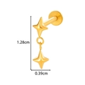 Gouden titanium oorknopje met dubbele ster en totale lengte van 1,28 cm - Dubbele Ster Hanger Stijl (T2535-4# Goud)