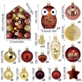 72-piece Christmas ornament set with red and gold house-shaped and textured hanging balls - Coffee & Gold Style (72pcs Set)