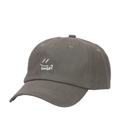 Dark grey cotton baseball cap featuring white smile embroidery and a curved brim - Gray