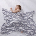Bamboo cotton gauze baby swaddle blanket with gray polar bear pattern for newborns - 120*120cm / Polar Bear-Bamboo Cotton Muslin