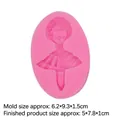 Stampo in silicone rosa ragazza danzante per fondant e sapone, 6,2x9,3x1,5cm - Stile 4-Ragazza in Gonna Corta