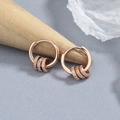 925 sterling silver hoop earrings with rose gold finish and pavé zircon pendants - 925 Silver / Rose Gold