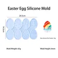 Easter egg silicone mold with 8 patterns for DIY resin jewelry making and holiday crafts - Easter Egg Silicone Mold / Light Blue