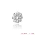 Détail macro d'une perle intercalaire fleur argentée pour bijoux DIY, 2,0x5,0mm - Style A: Or Blanc 2*5mm