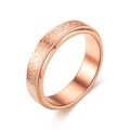 Rose gold spinner ring with colorful frosted finish and polished inner steel band - 6mm Matte Rose Gold-Size 7