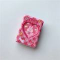 Pink checkered mini photocard album with heart-shaped window and cute cherry bunny design - 3 Inch Cherry Rabbit (40 Slots)