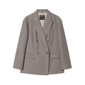 Damen Set aus grauem zweireihigem Blazer und Hose für professionelle Business-Kleidung - XS / Grauer Blazer