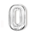 Silver number 0 foil balloon for birthday party decorations with metallic shine - 16-inch Silver Slim Letter Aluminum Foil Balloon (o)