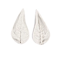 Set of 2 white silicone leaf molds with realistic veins for fondant and clay crafts - Style 7 - Gray