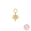 Vergoldeter 925er Sterlingsilber Anhänger in Achtzackstern-Form für Schmuckherstellung - Gold Sternanhänger (#38)