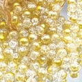 Golden 10mm cracked glass beads with internal ice texture for DIY jewelry making - 10MM Half Gold Crackle