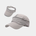 Neutral grey 2-in-1 quick-dry sun hat with detachable top for ponytail and outdoor sports - Adjustable / Light Gray