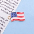 American flag hat charm with red, white, blue enamel and gold finish for jewelry making - Enamel US Flag / 18x10mm
