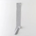 Chaussettes montantes en coton gris clair avec revers côtelés pour un look élancé - Taille unique / Gris Clair au-Dessus du Genou