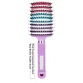 Pink and purple gradient large curved hair brush with bristles and non-slip handle - New - Integrated Pink-Purple Gradient with Bristles