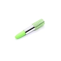 Lipstick-shaped ballpoint pen with sparkling light green rhinestones and silver metal accent - Green