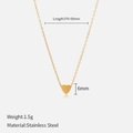 Minimalist gold heart pendant necklace in stainless steel with 370mm adjustable chain - Adjustable Length / Small Simple Heart