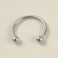 Classic silver 16G stainless steel C-shaped horseshoe piercing with ball ends - 1.2x6x3mm / Steel
