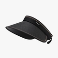 Visière de soleil noire pour femme anti-UV avec large bord et texture tissée - Réglable / Noir (23H029)
