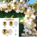 127pcs gold and white latex balloon garland kit with confetti balloons for party decor - White Gold Sequins Deluxe Style (Set 050)