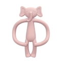 Pink elephant-shaped silicone baby teether with easy-to-grip rings for soothing gums - Elephant-Dusty Pink