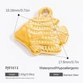 Goldener Edelstahl Tropenfisch Anhänger für DIY Schmuck, Größe 18,18mm x 17,8mm - Tropische Fischform-PJ91613