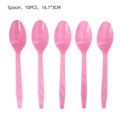 Pink disposable plastic spoons set of 10 for girls cowgirl theme birthday party - Pink Spoon
