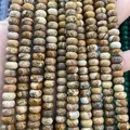 Natural picture stone abacus spacer beads with earthy brown patterns for DIY jewelry - 4*6mm 1 Strand (Approx 90pcs) / Picture Jasper