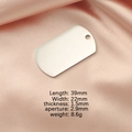 Detailed view of silver stainless steel dog tag pendant with 39x22mm dimensions and weight - Steel Color (39mm*22mm)