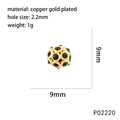 Gold and black crown coral zircon sphere bead for bracelets in copper gold plating - Gold & Black Hollow Bead (P02220)